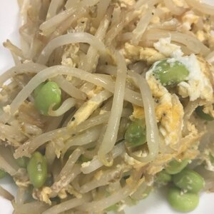 枝豆入り！もやしの中華卵とじ炒め